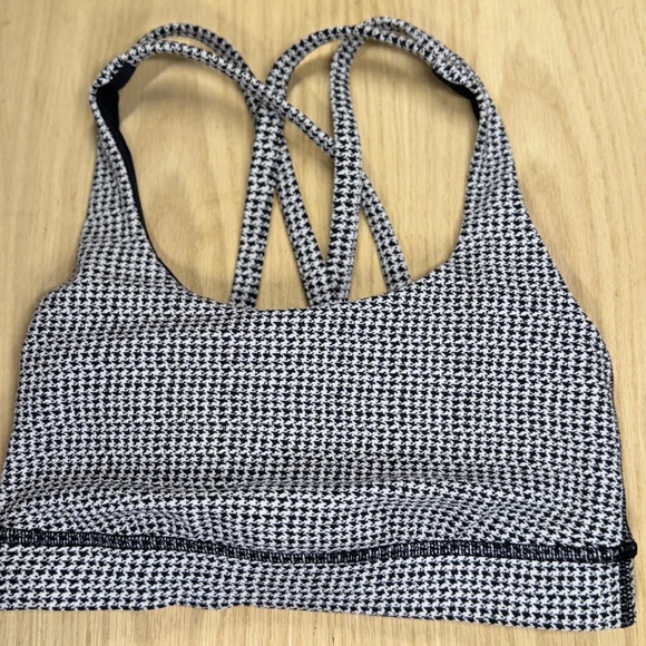 lululemon athletica Other - Lululemon Energy Strappy Bra Size 2 Houndstooth Black and White